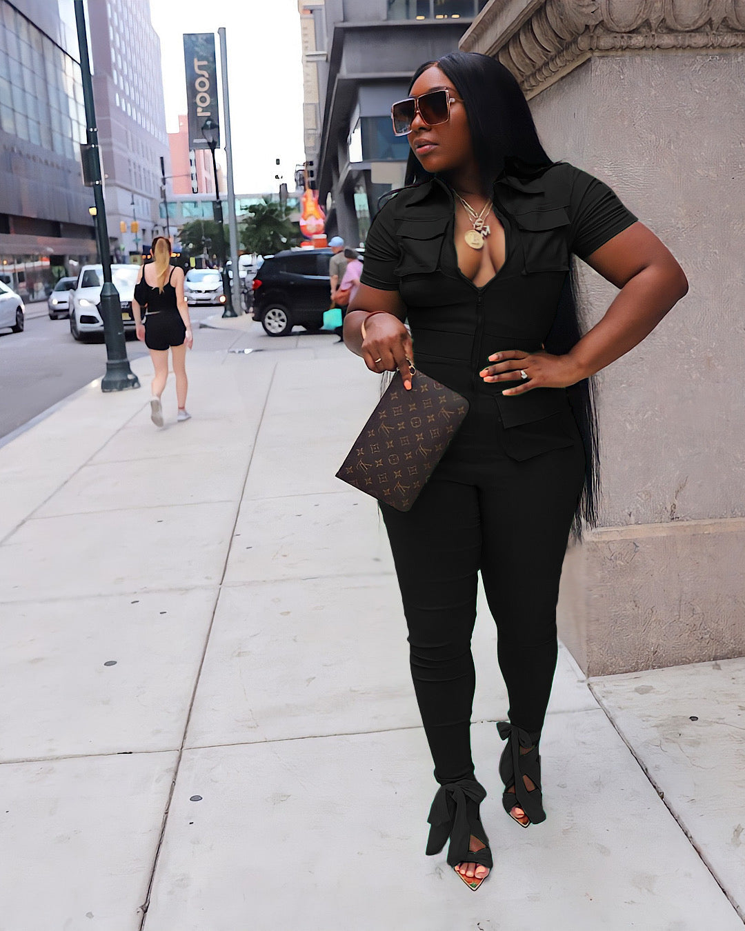 Women's Solid Color Jumpsuit Cargo Jumpsuit 7