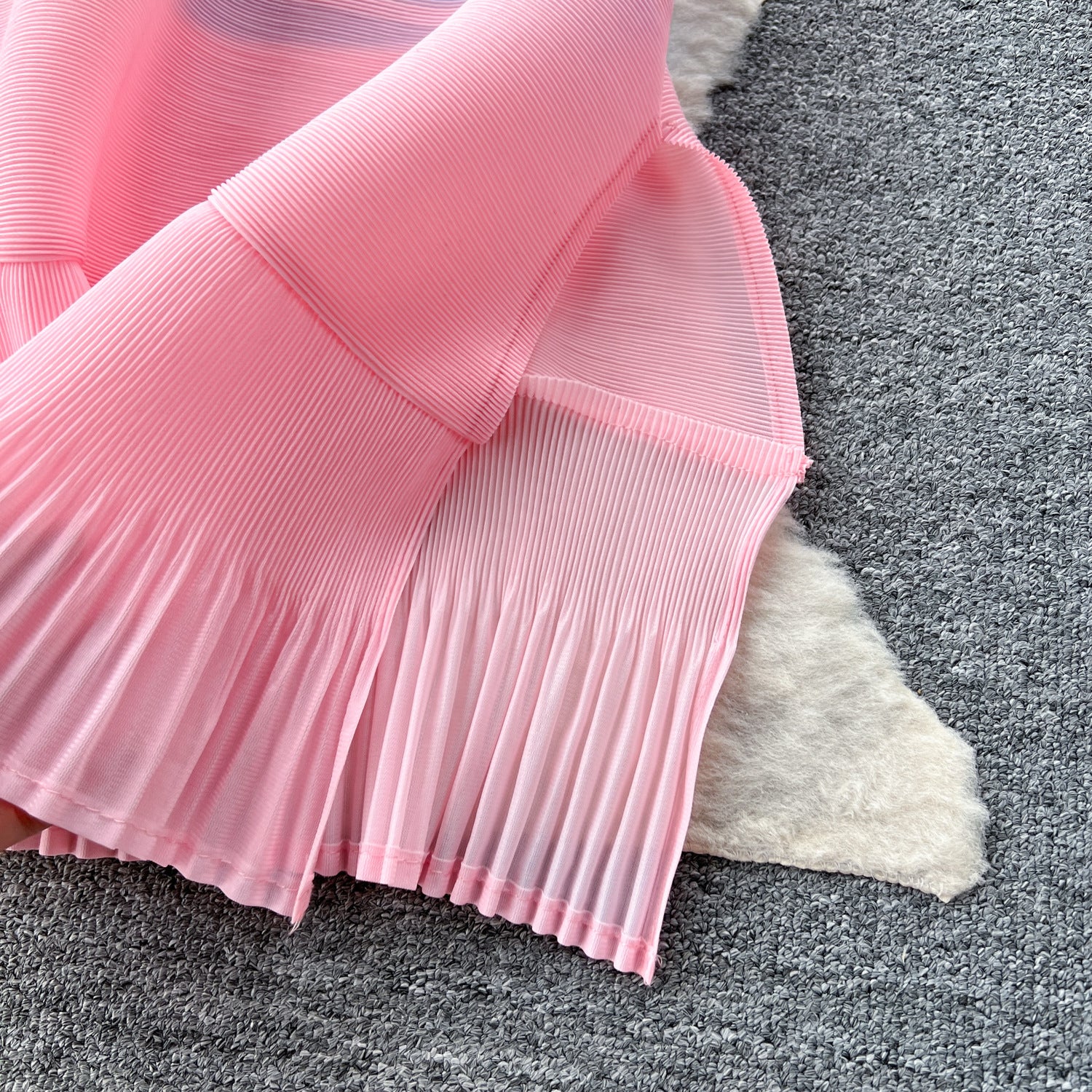 Print Women Summer Loose Slim Fit Casual Pleated Dress 22