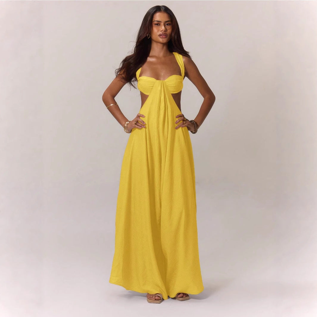 Women's Sexy Halter Neck Wide-Leg  Formal Party Jumpsuit