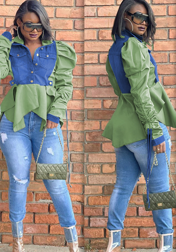 Women's Patchwork Denim Top Jacket