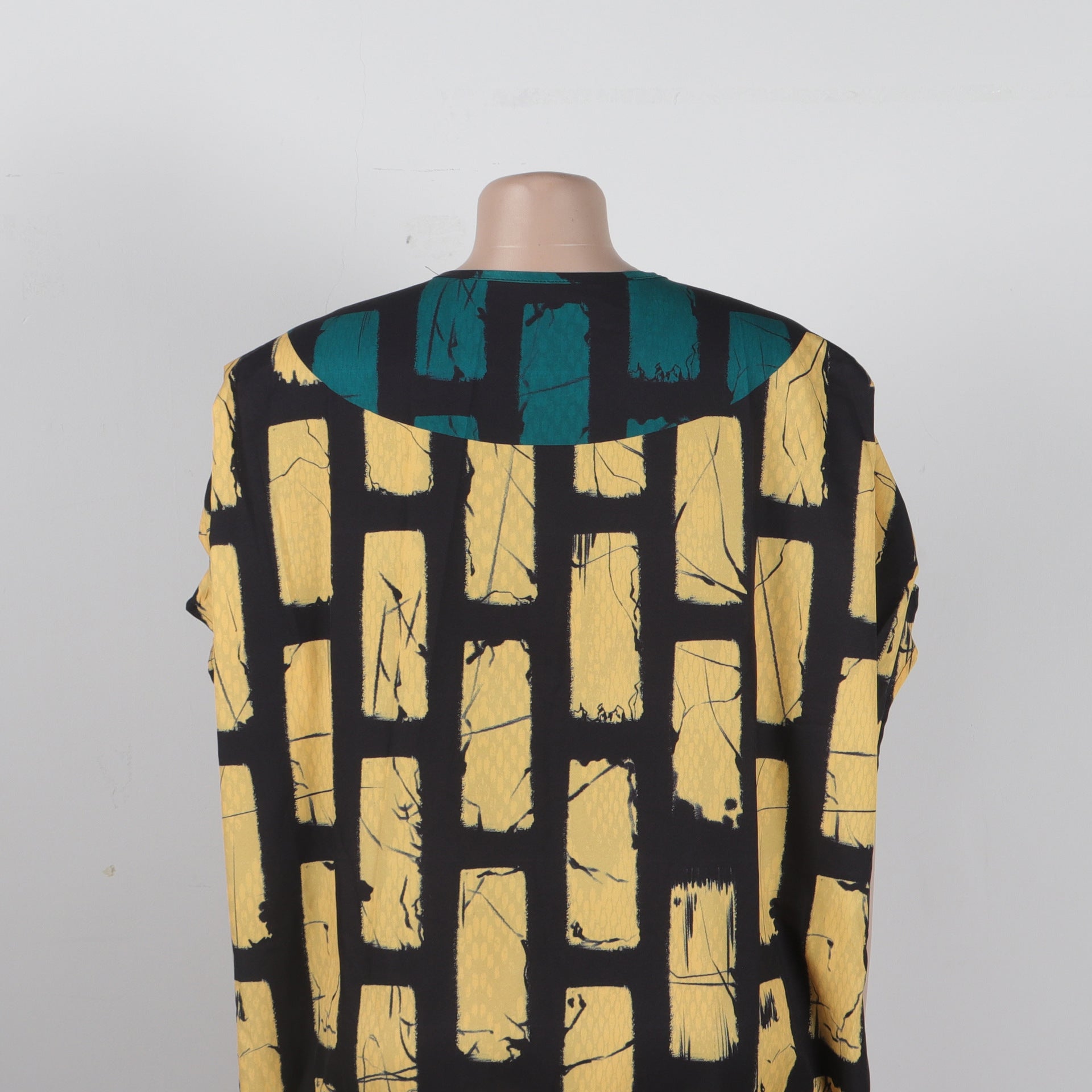 Women Contrast Print Loose Slit Dress 14