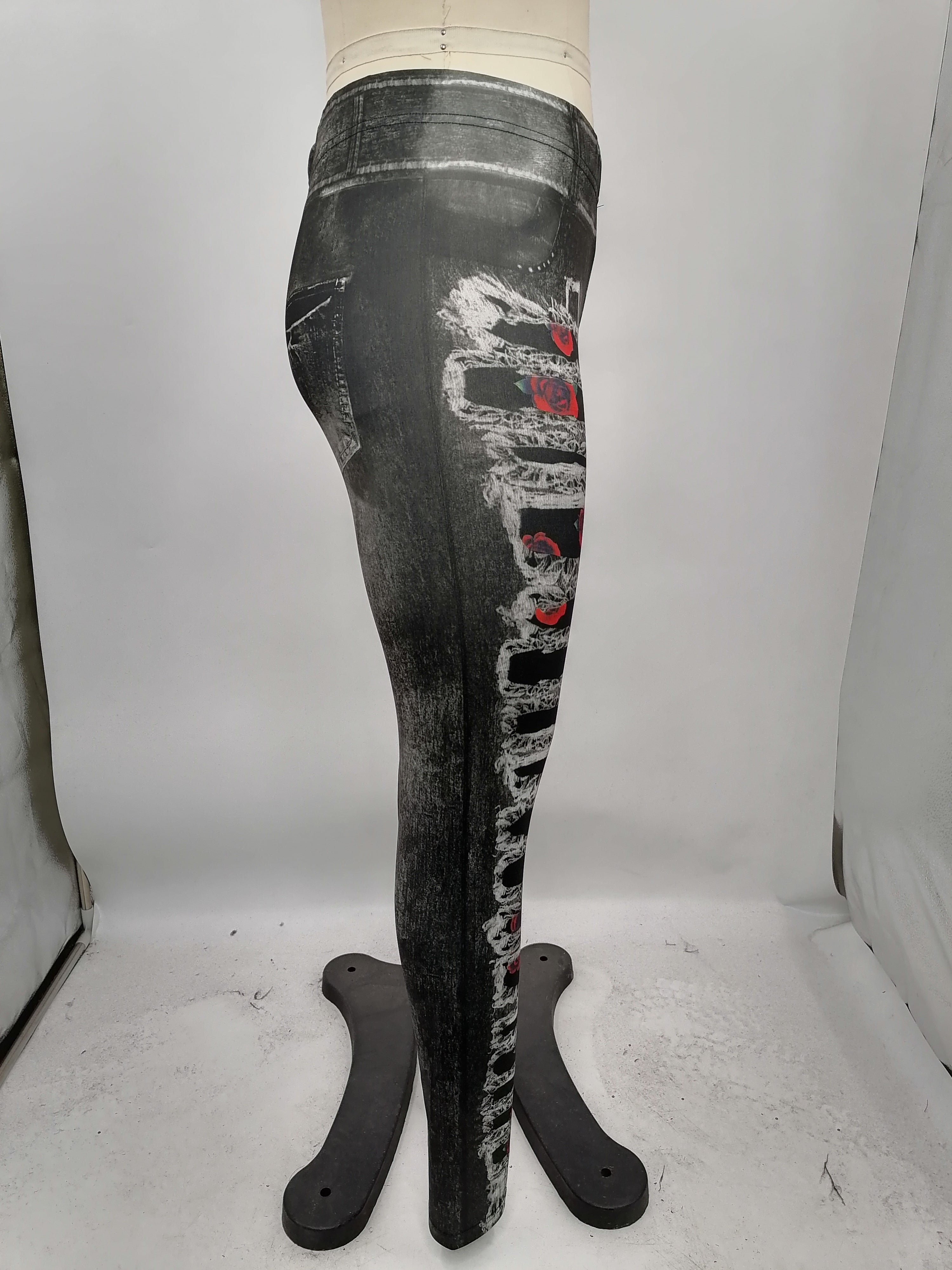 Women Casual Stretch Printed Sports Basic Yoga Pants 10