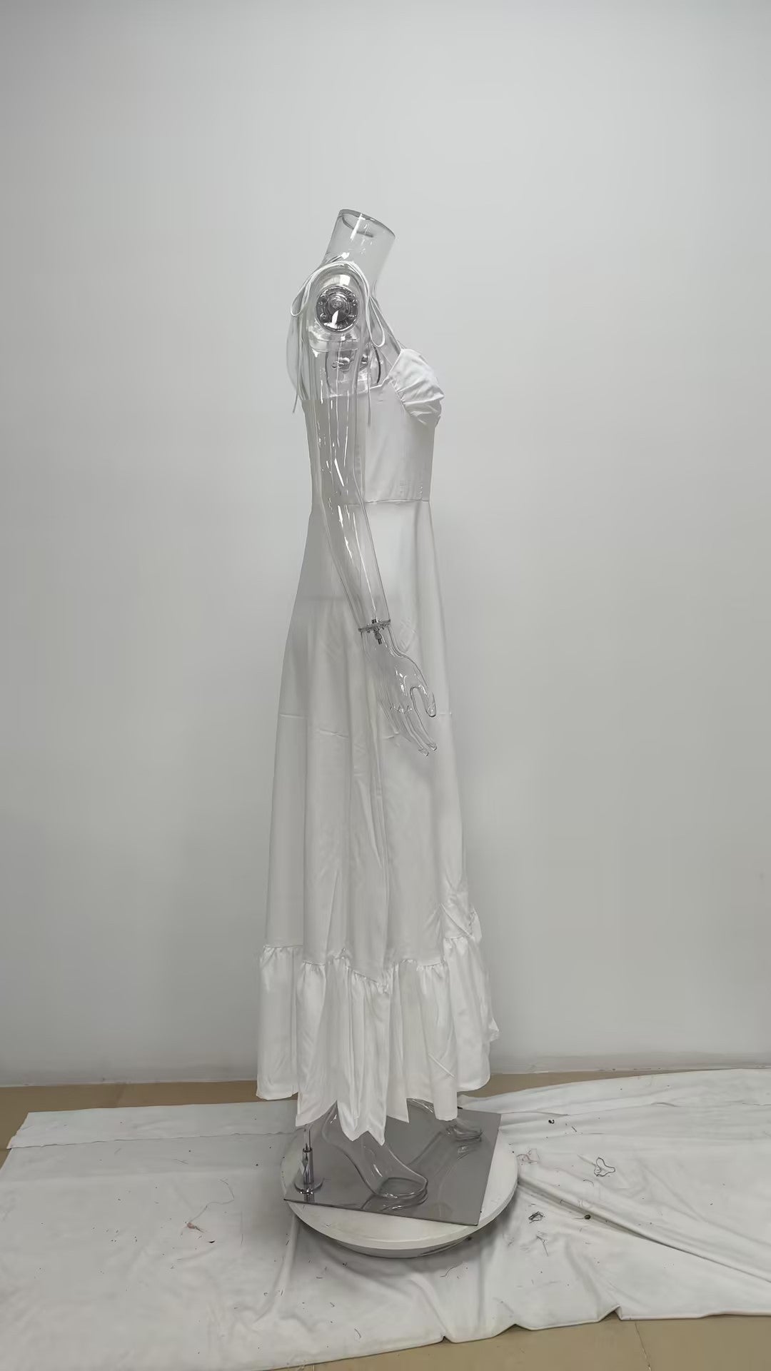 Women spring elegant solid suspender sexy dress 10