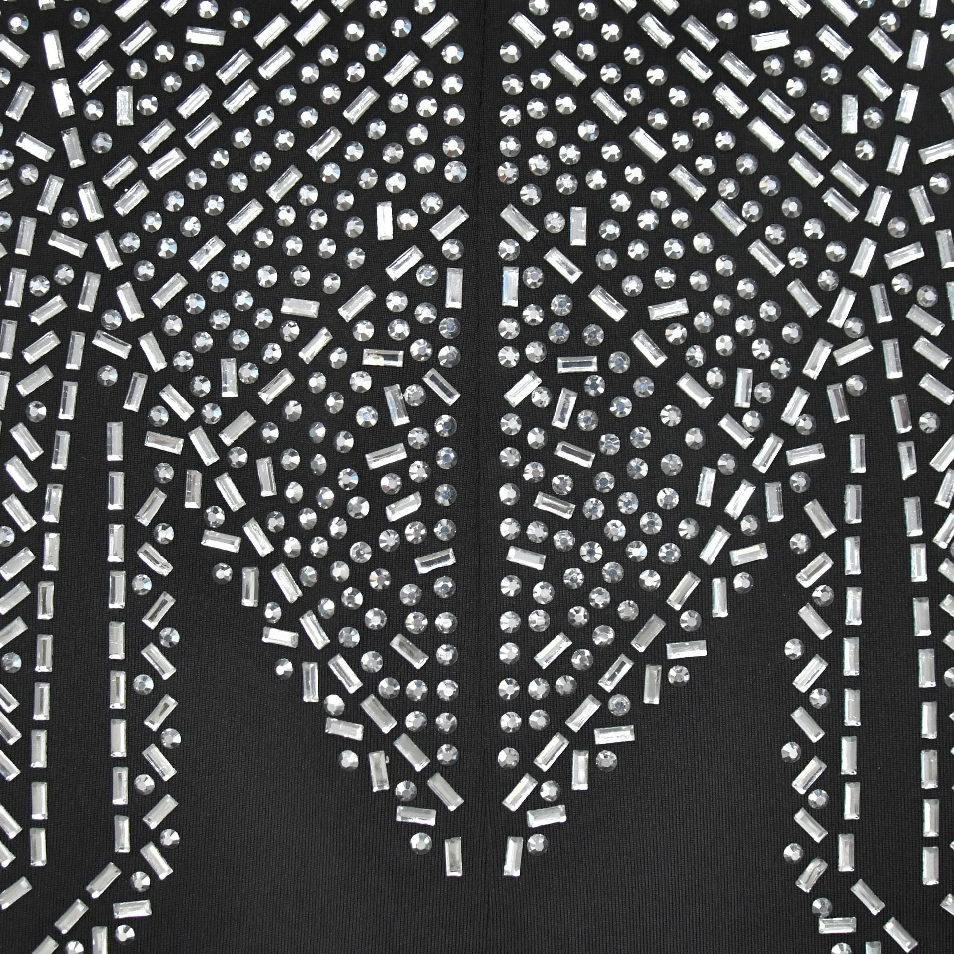 Women Solid V Neck Beaded Long Sleeve Jumpsuit 15