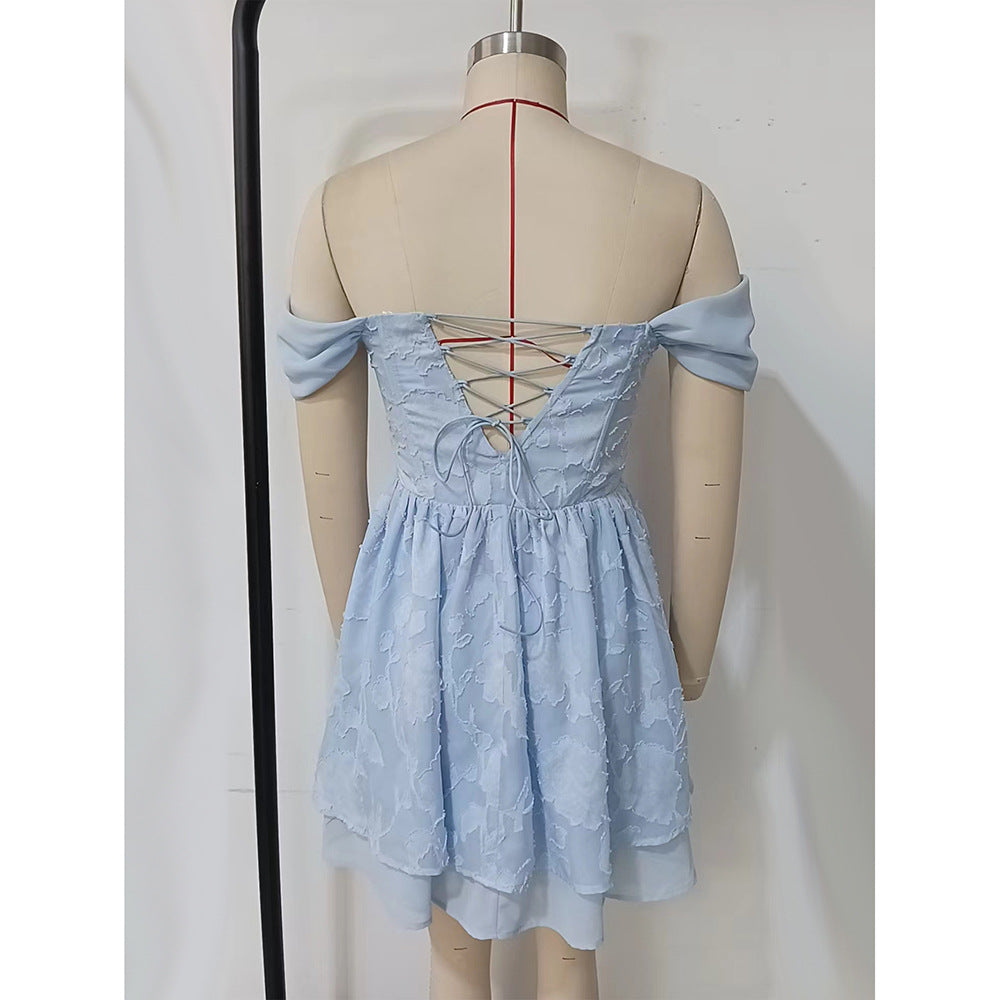 Women Summer Sexy Strapless Backless Dress 7