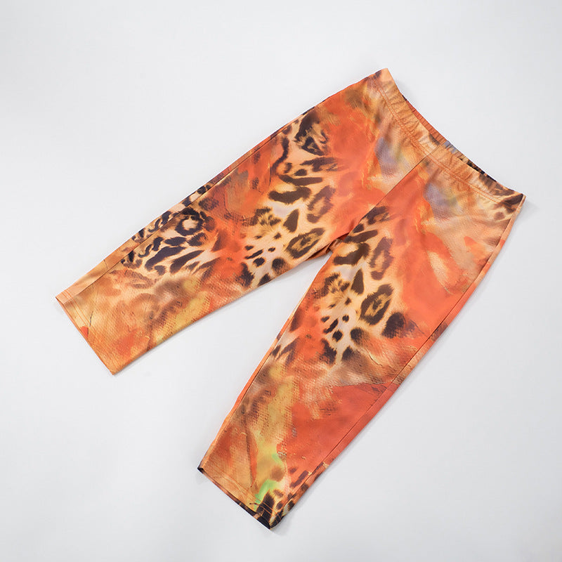 Women Summer Leopard Print Sexy Cropped Pants 12