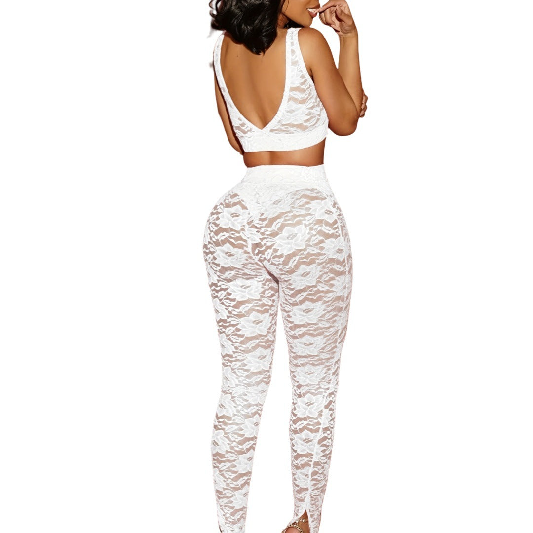 Women's Sexy Lace Two piece Fashion Pants Set 7