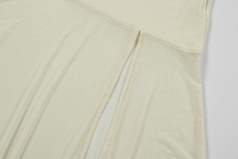 Summer Women's Fashion Sexy V-Neck Low Back Slim Fit Slit Strap Dress 11