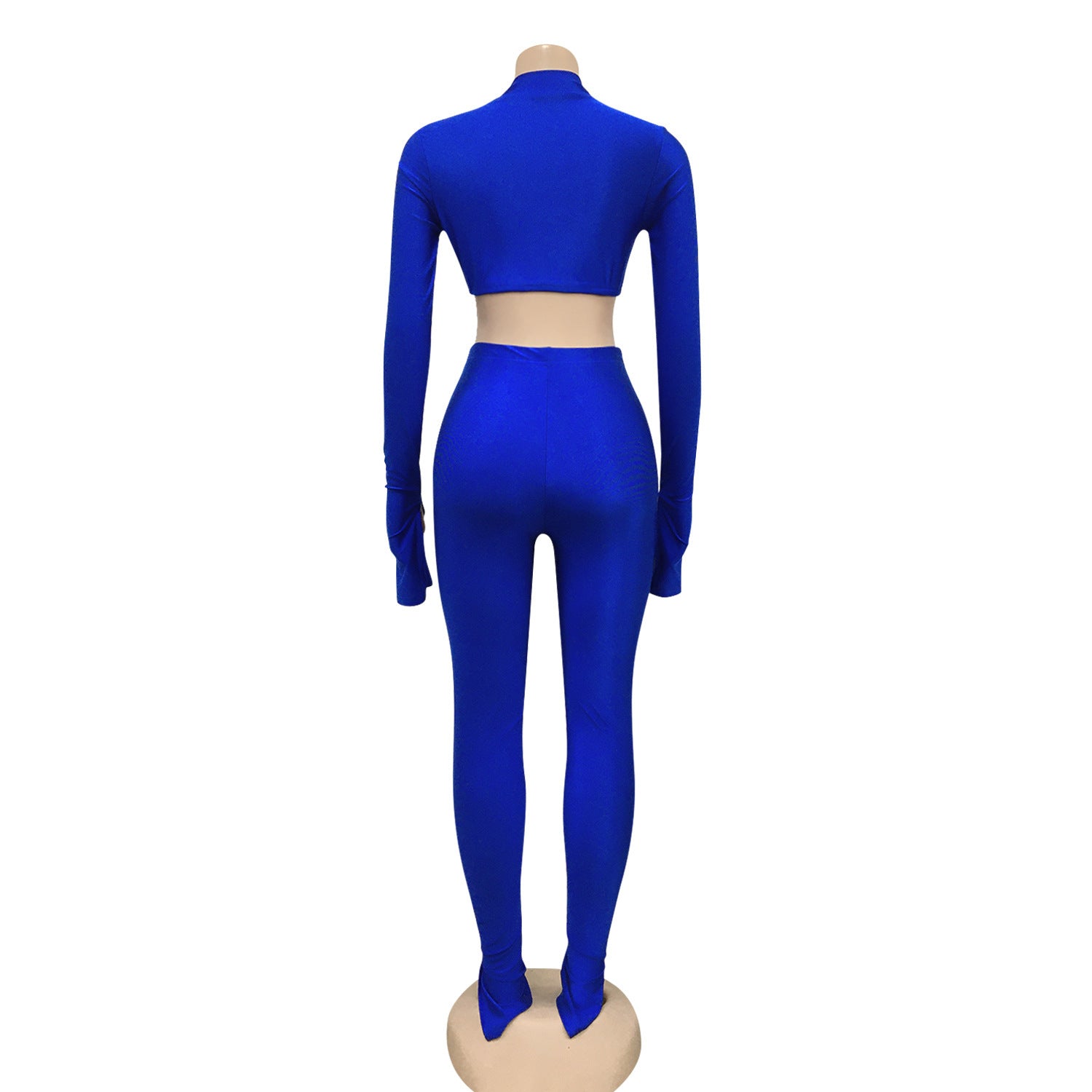 Women sexy irregular short Solid Top and Pant Two Piece Set 8