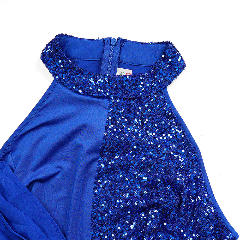 Plus Size Women's Long Dress African Fashion Elegant Sexy Halter Neck Slim Waist Evening Gown 16