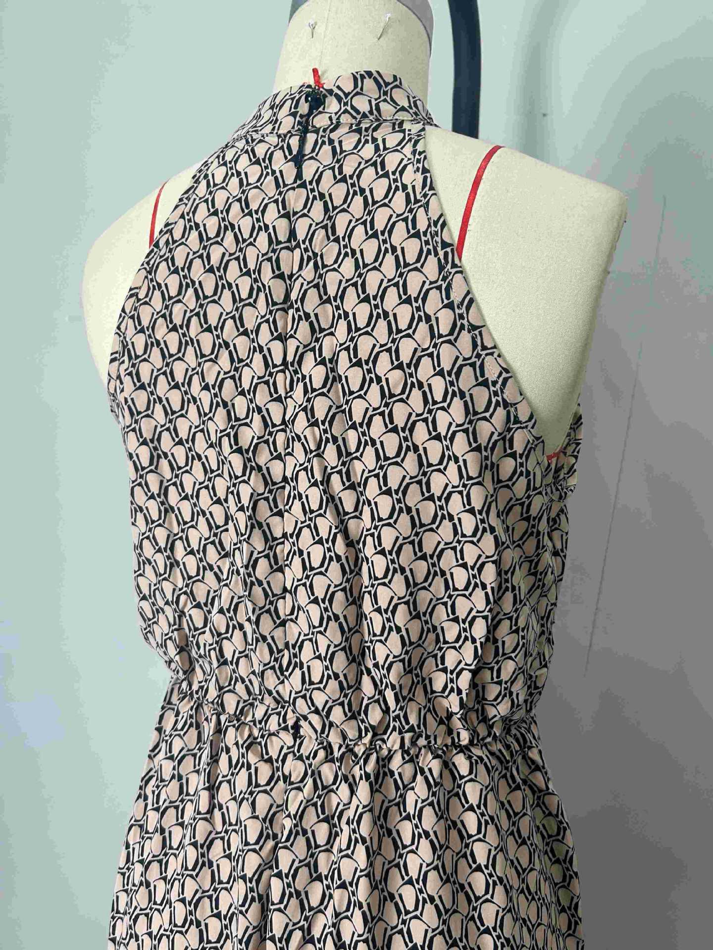 Women's Elastic Waist High-Neck Sleeveless Floral Wide-Leg Casual Jumpsuit 10