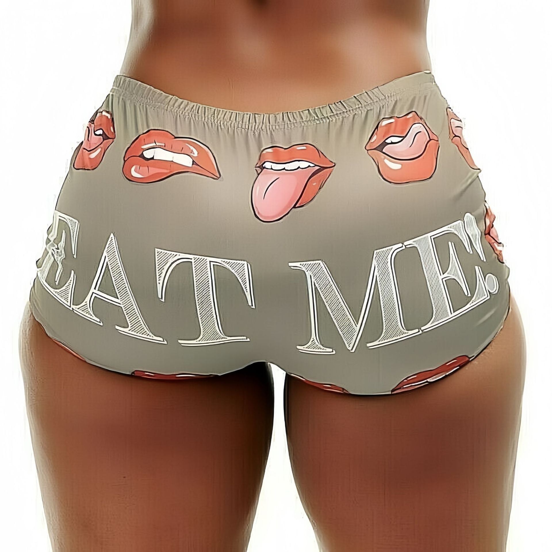 Summer Women's Tight Fitting Stretch Casual Print Shorts 12