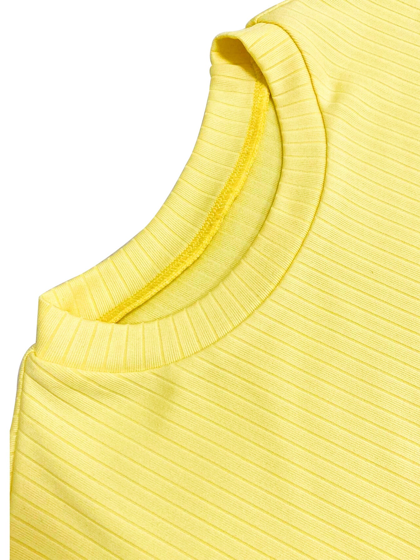 Summer Women's Fashion Round Neck Solid Rib Short Sleeve Sexy Slim Long Dress 21