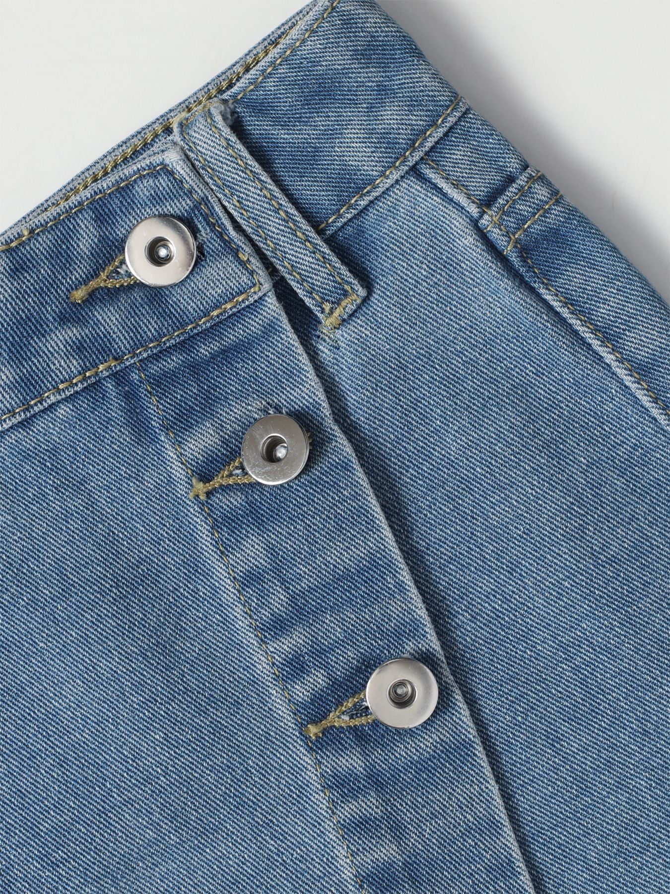 Women Multi-Color Floral Print Asymmetric Denim Skirt 6