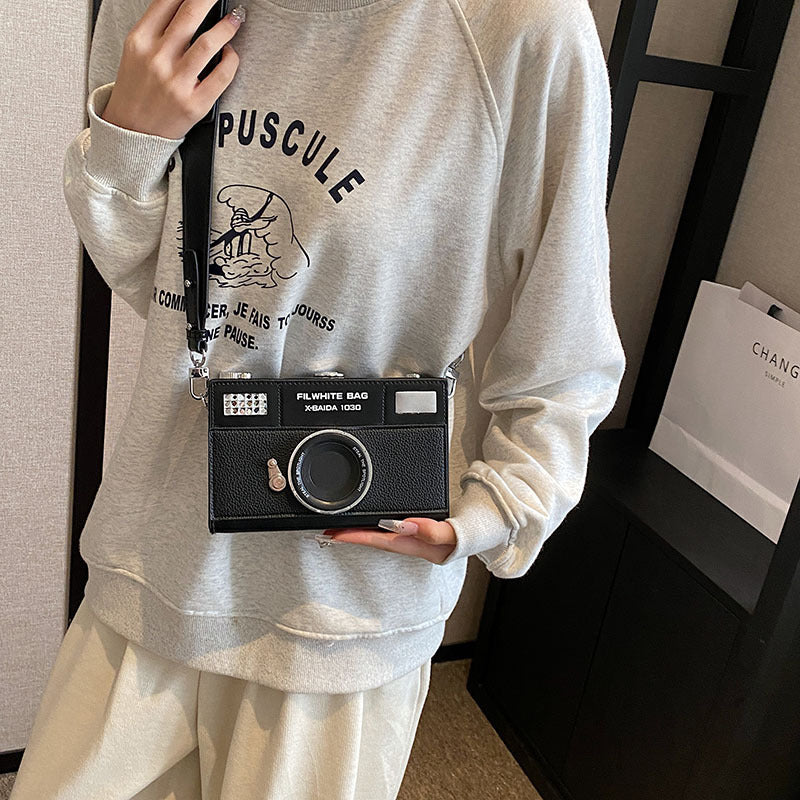 Women mini camera bag retro crossbody chain small square bag 6