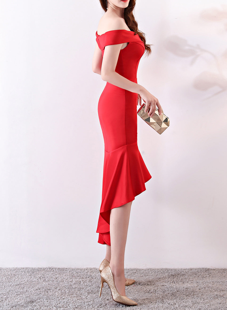Women Elegant Maxi Off Shoulder Mermaid Evening Dress 9