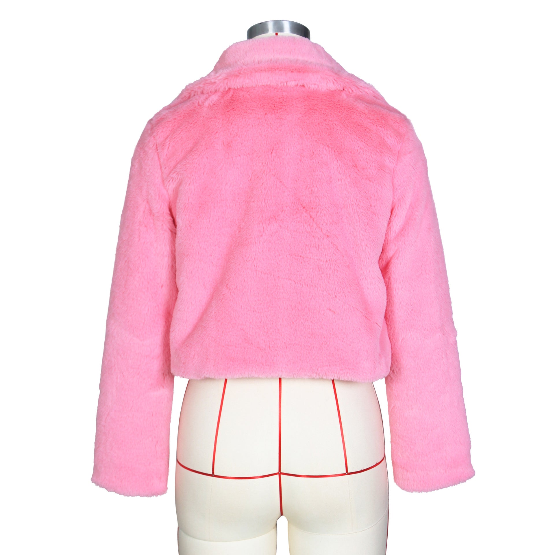 Women Loose Long Sleeve Fake Fur Jacket 34