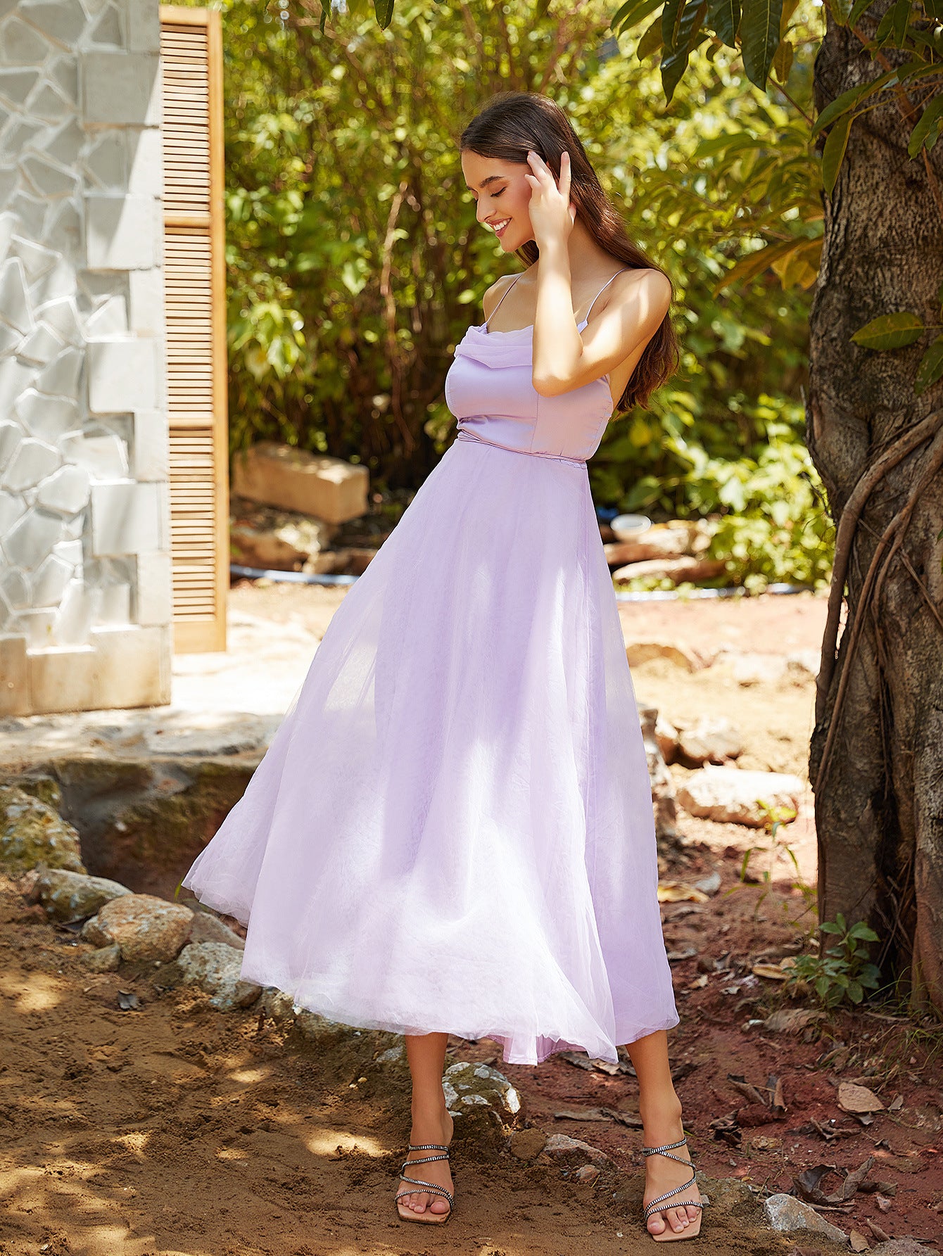 Purple Strap Formal Party Dress 7