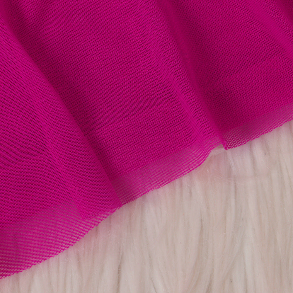 Women Sexy Solid Mesh Swimwear Two-piece Set 32