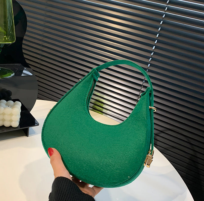 Baguette bag women's spring fashion retro felt creasing crocodile pattern underarm bag women's shoulder bag 5