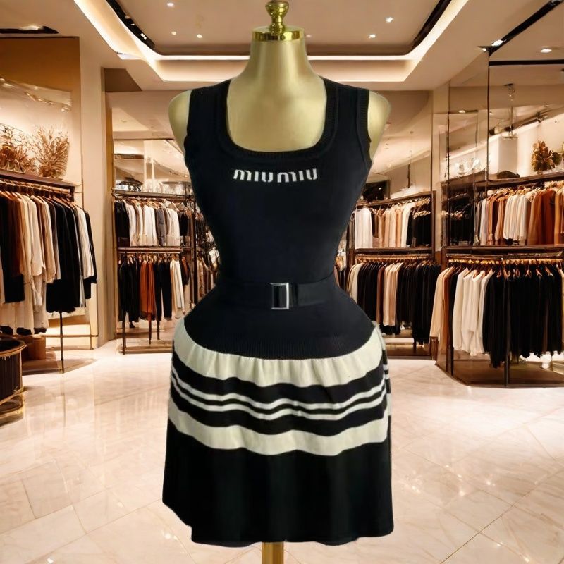 Women striped sleeveless dress 3