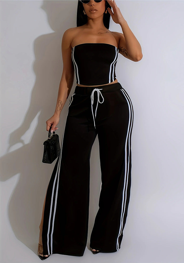 Spring Fashion Women's Strapless Two-Piece Pants Set