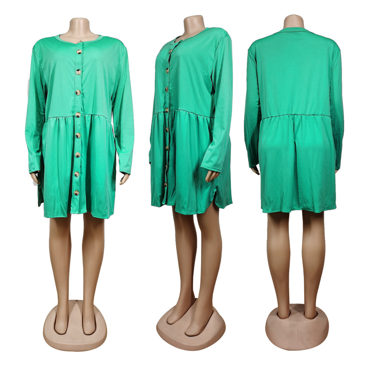 Plus Size Women Sexy Round Neck Dress 14