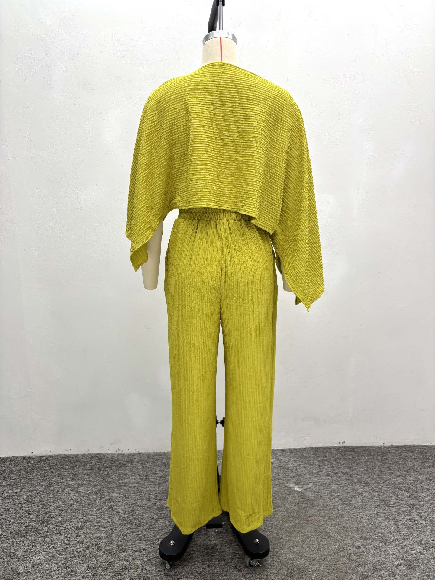 Women's Pleated Slash Shoulder Top and Pants Africa Chic Set 12