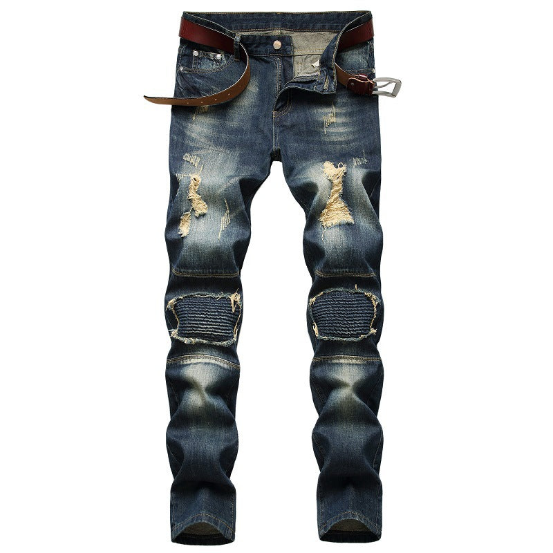Men'S Style Trendy Distressed Ripped Denim Pants 4