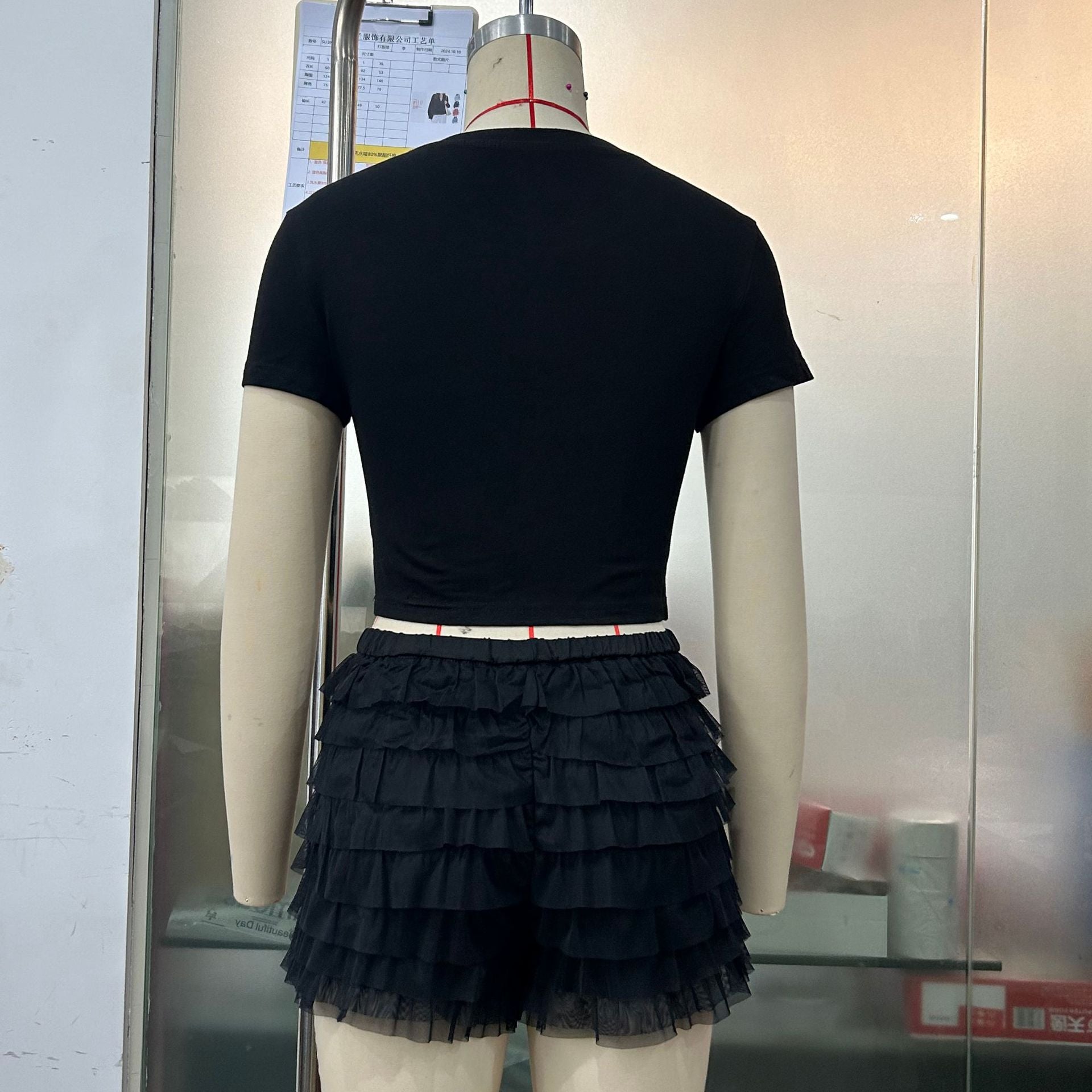 Women Sexy Ruffle Edge Wave Solid Shorts 9