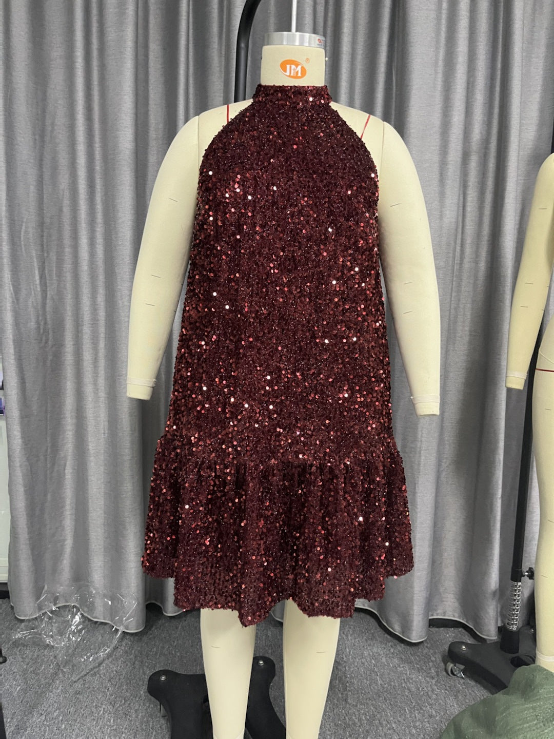 Women Sexy Sequin Halter Neck Dress 10