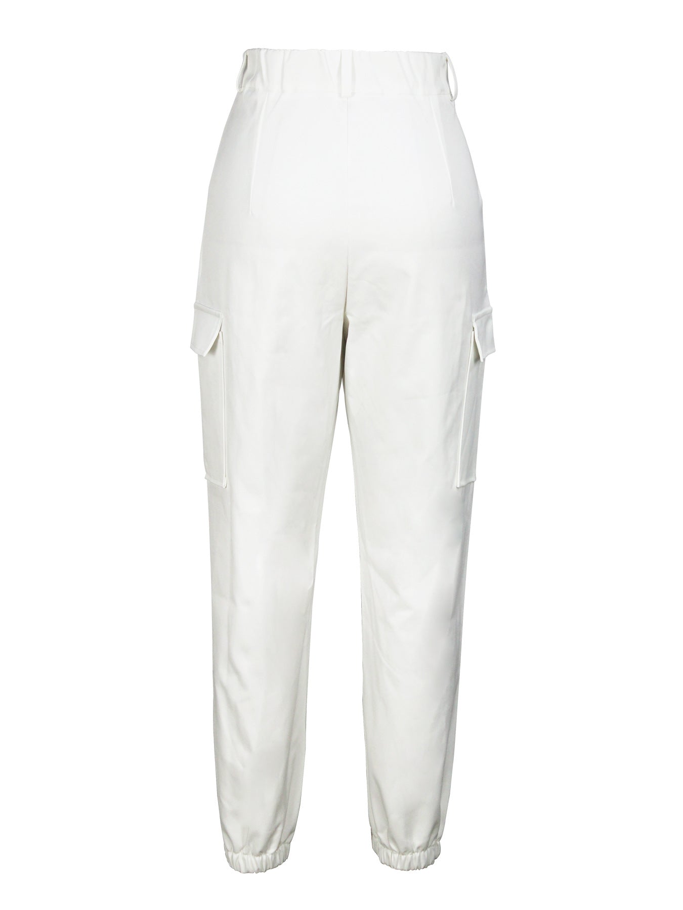 Women Casual Pocket Cuff Cargo Pants 9