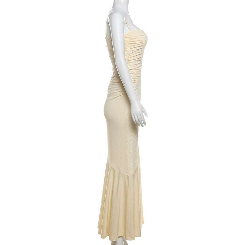 Spring And Summer Women's Style Strap Long Sexy Sexy Lace Pleated Dress 10