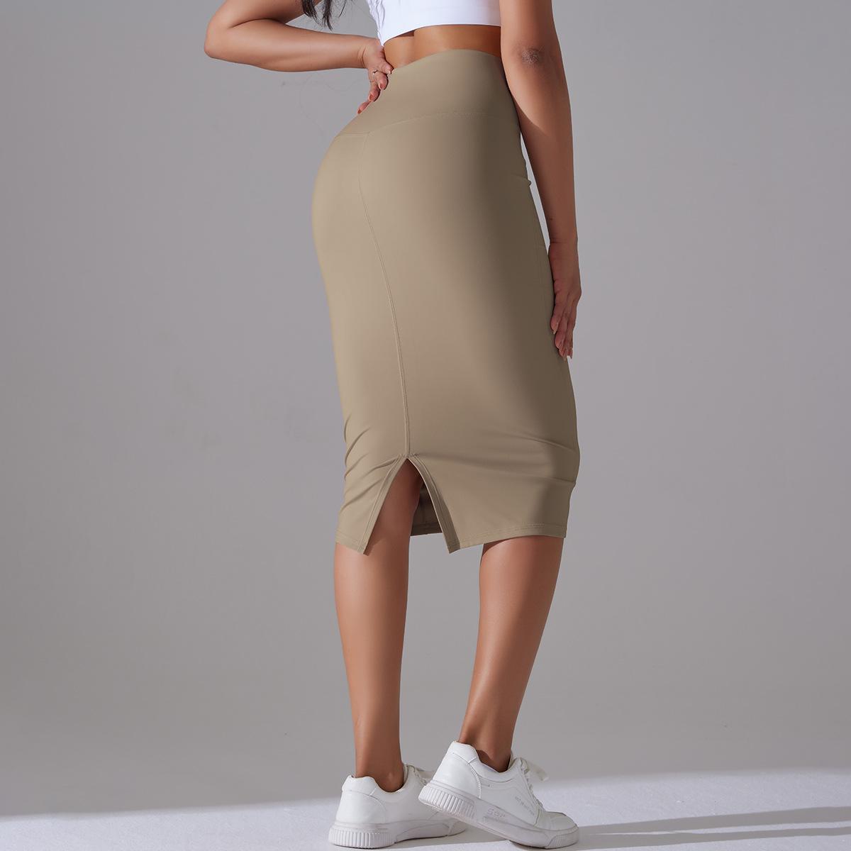 Women High Waist Stretch Slit Sports Skirt 55