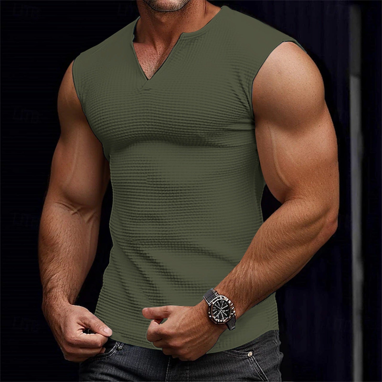 Men's Sporty Casual Coconut Tree Print Tank Top 39