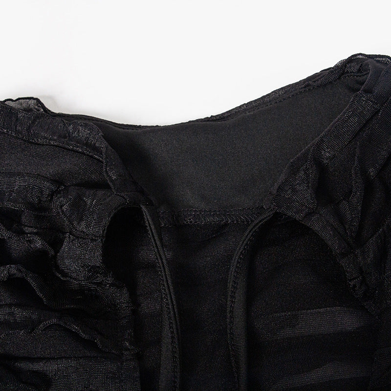 Women Fall Solid Round Neck Long Sleeve Crop Top and Skirt Two-Piece Set 12