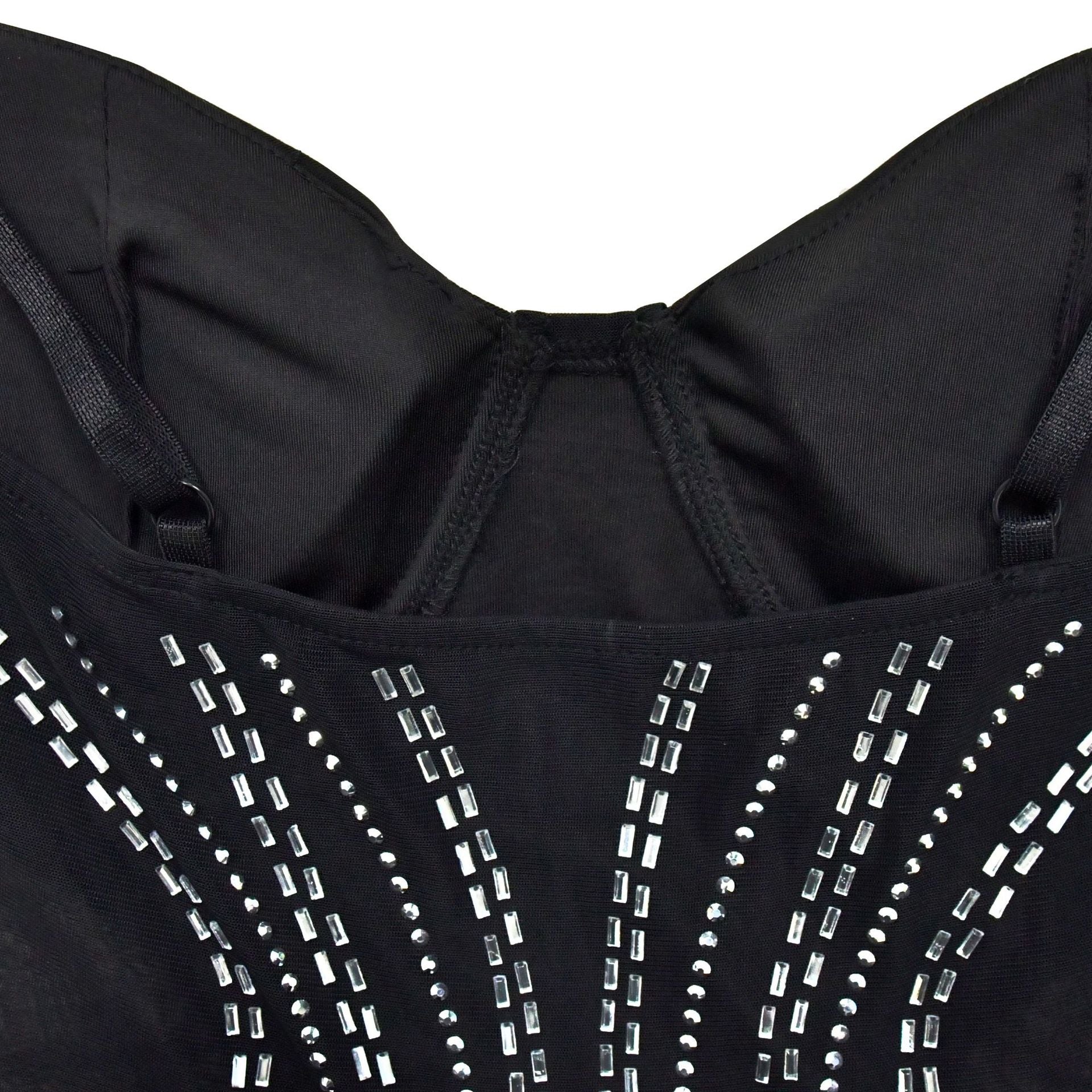 Fashion Women's Solid Color Mesh Beaded Strap Long Dress 18