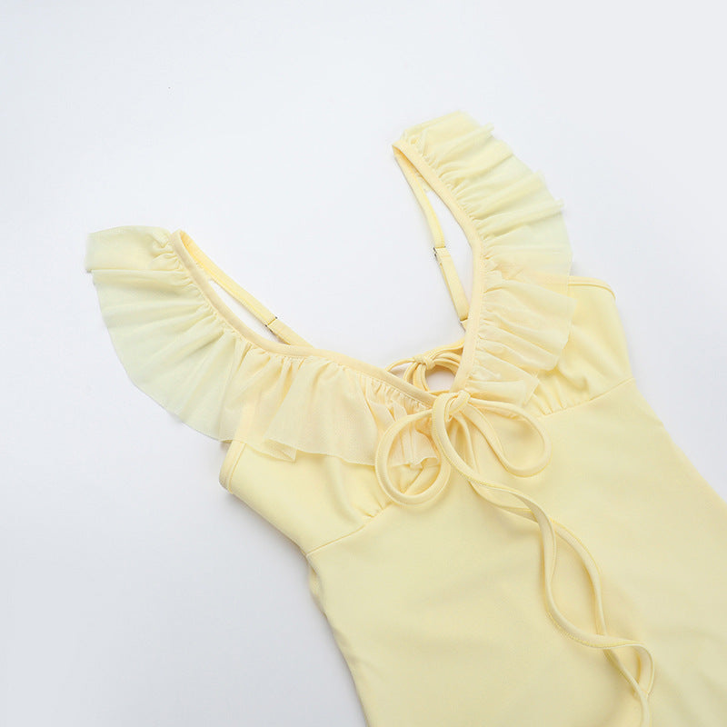 Women Sexy V-Neck Summer Ruffle Bodycon Dress 11