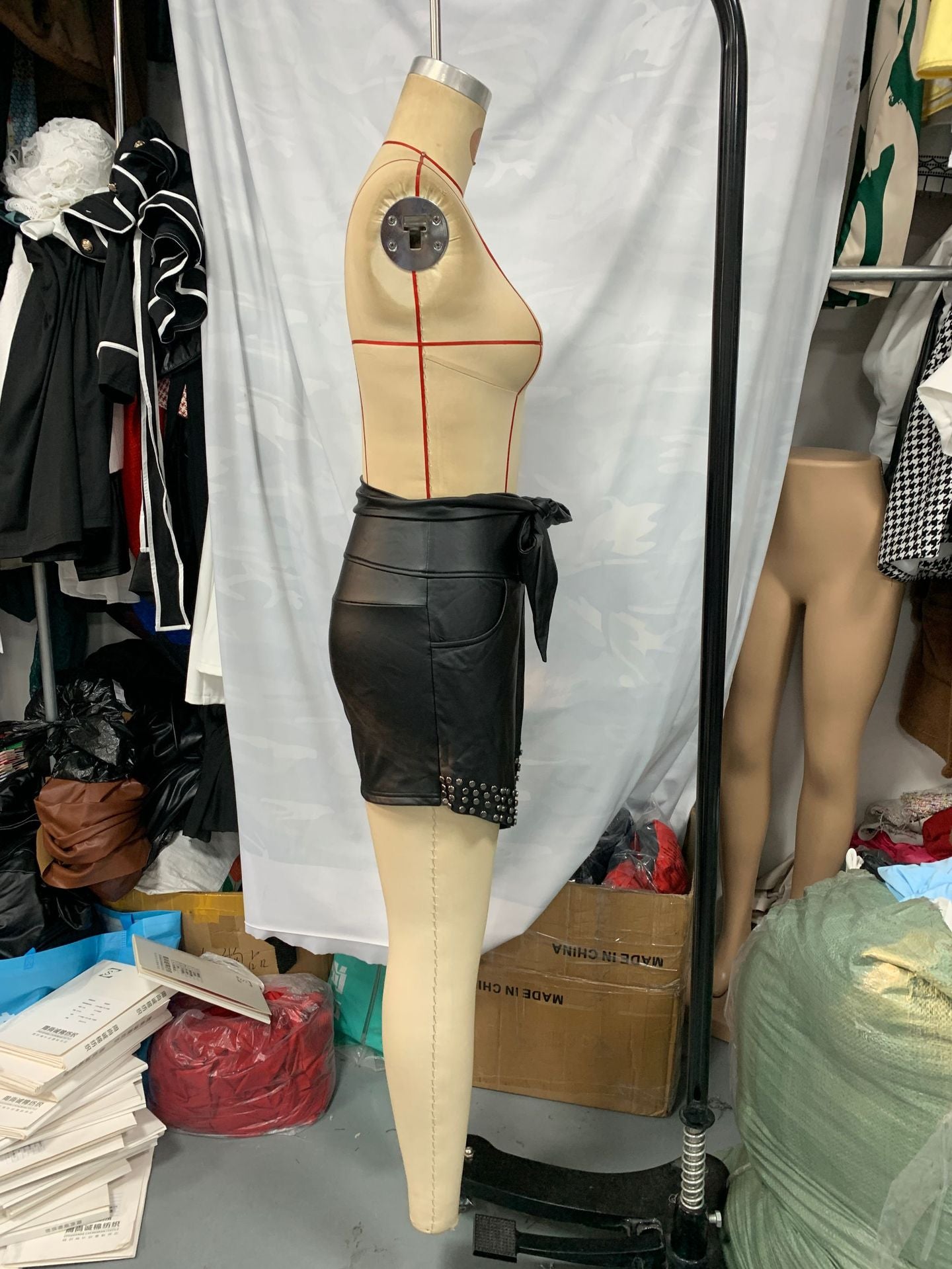 Women Casual Solid Leather Shorts 5