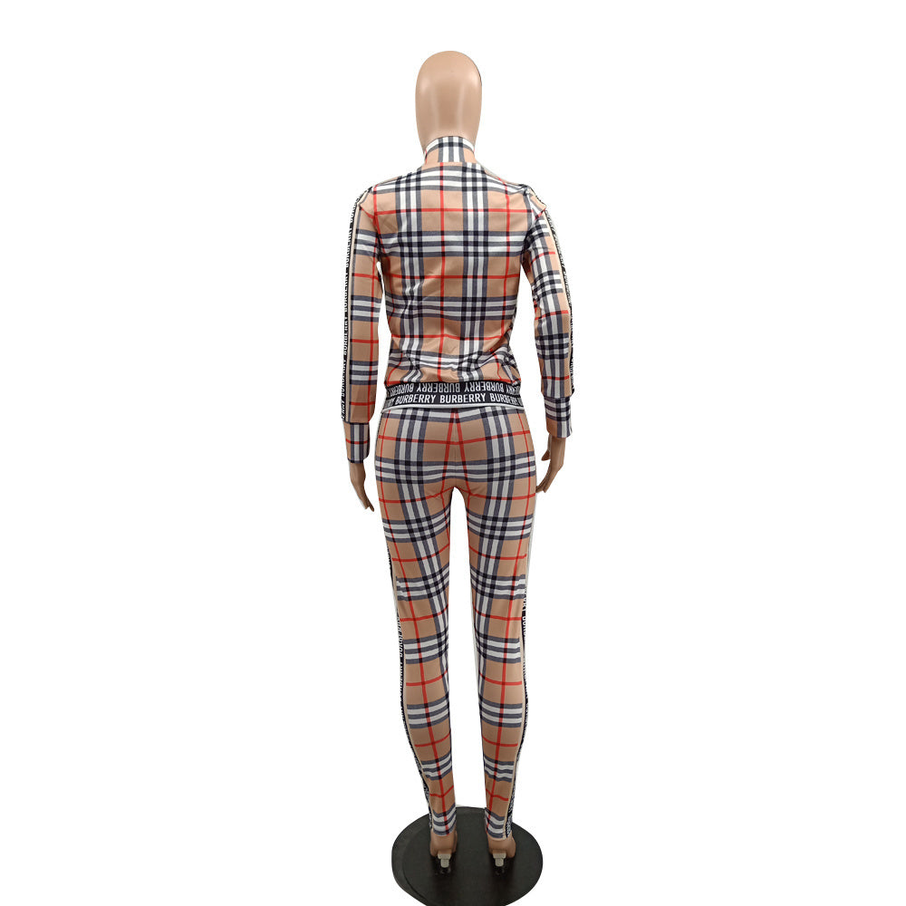 Women's Casual Chic Fashion Trendy Long Sleeve Zipper Two-Piece Pants Set 4