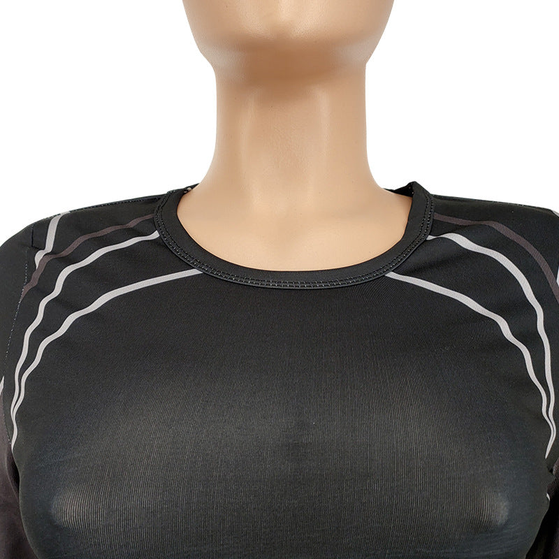 Women's Autumn Fashion Casual Sports Slim Long Sleeve Two Piece Pants Set 8