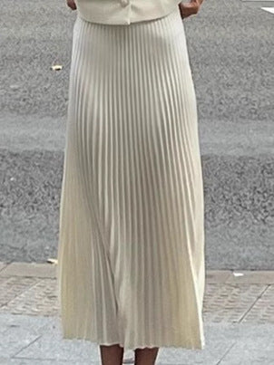 Summer Chic Elegant Vest Pleated Loose Skirt Set 5