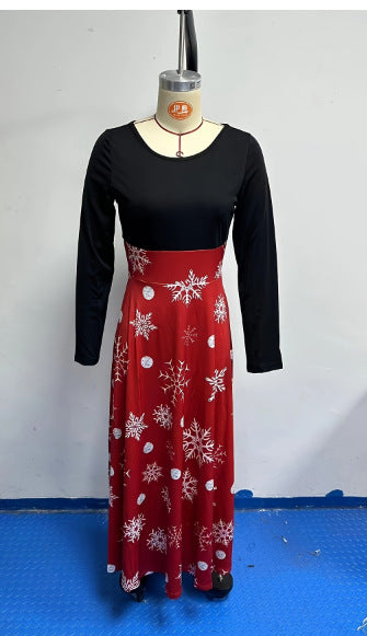 Casual Printed Deep V Half-Sleeve Long Dress 11