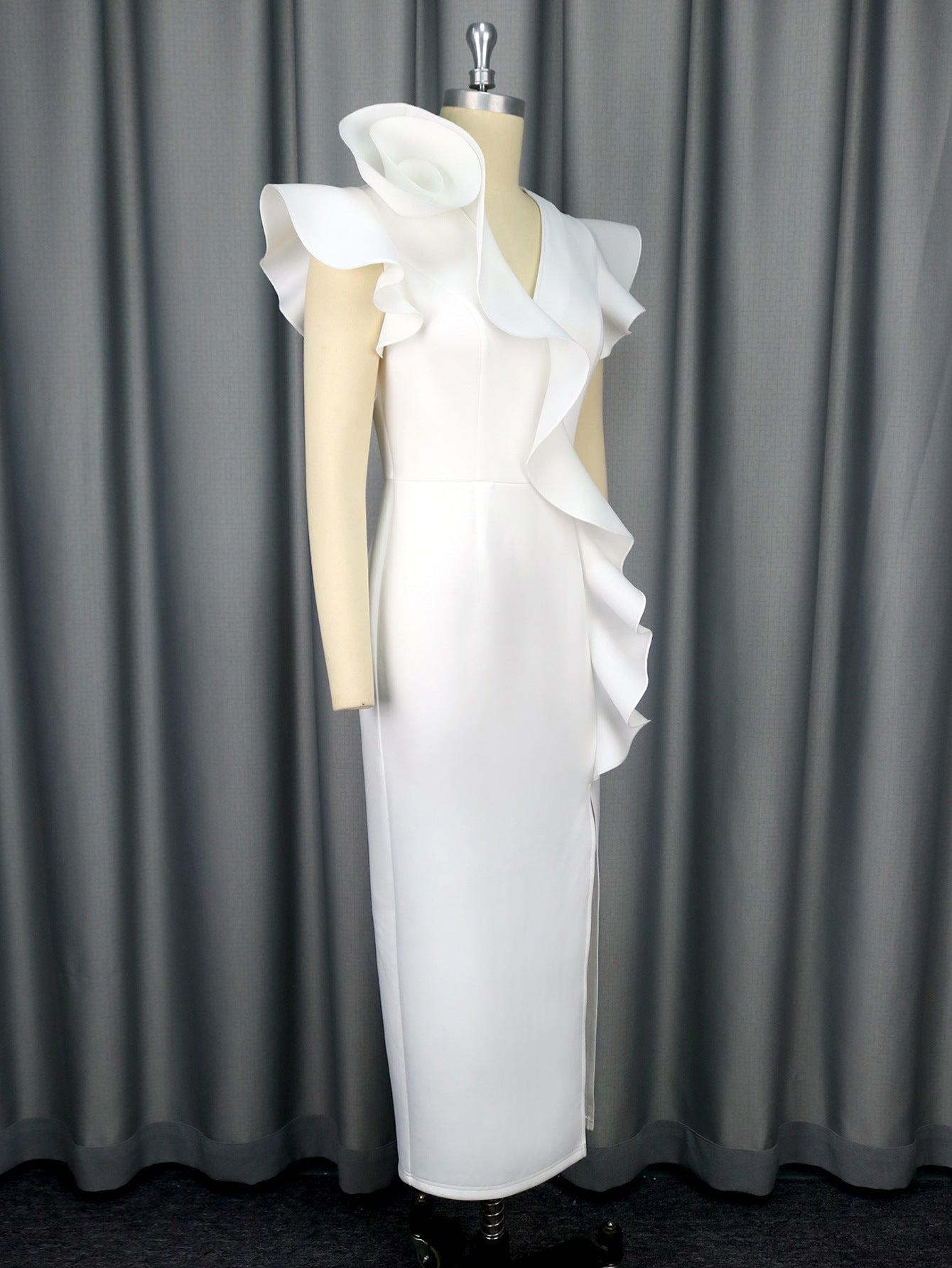 Women V Neck Formal Party Party Slit Maxi Dress 9