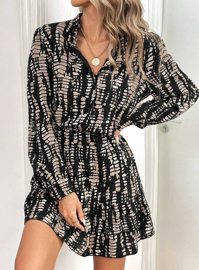 Women Summer Long Sleeve V-Neck Ruffle Dress 7