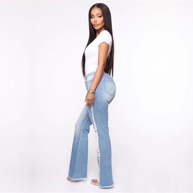 Plus Size Women Ripped Casual Denim trousers 4