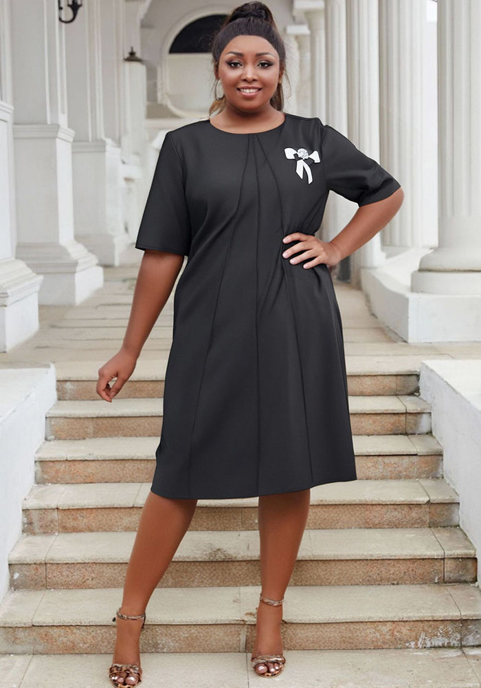 Plus Size Women Women Elegant Solid Casual Dresses