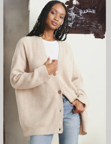 Women Autumn V-neck Knitting Cardigan Sweater 15