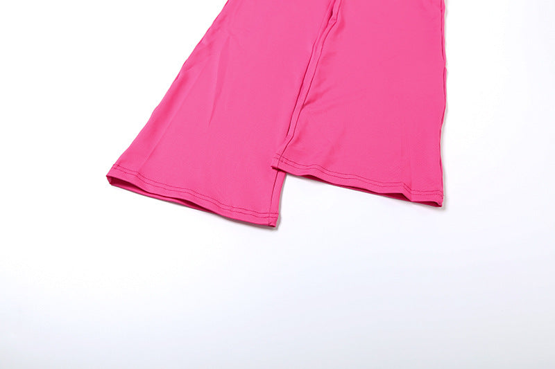 Women Fall/Winter Hooded Letter Print Zipper Top and Pants Two-Piece Set 51