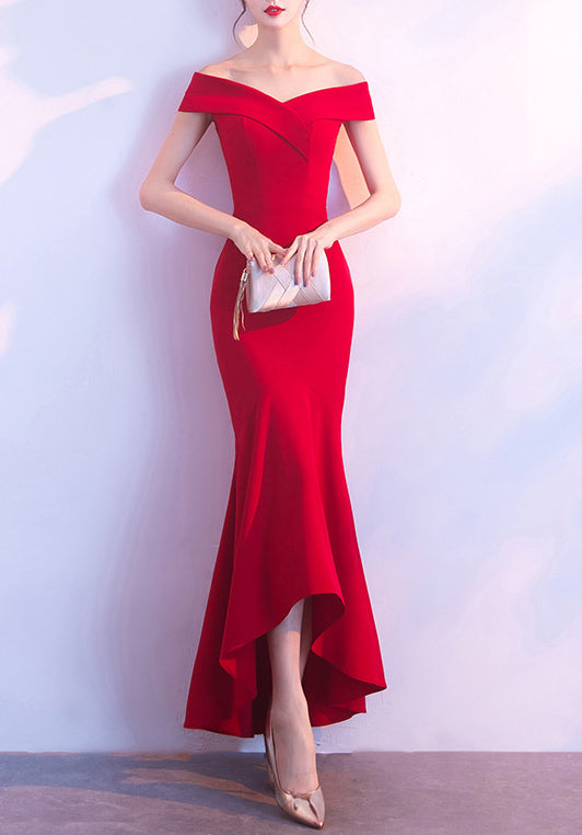 Women Elegant Maxi Off Shoulder Mermaid Evening Dress